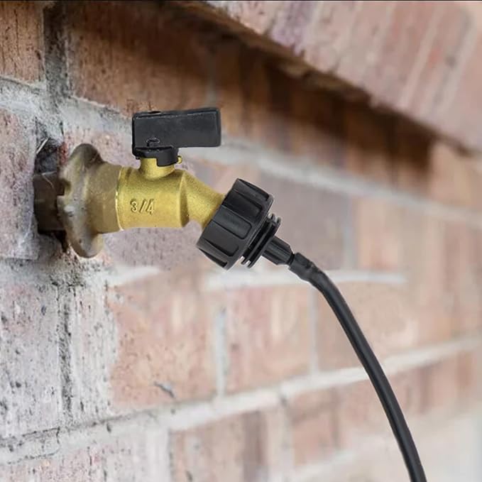 1/4 Inch Drip Irrigation Tubing to 3/4 Inch Garden Faucet Adapter 4PCS Water Drip Hose Adapter Connectors Drip Irrigation Fitting Parts with Washers