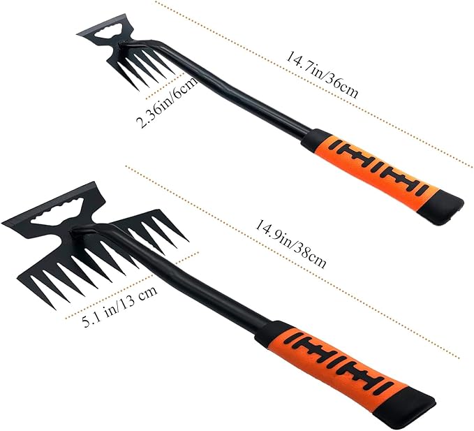 Weed Puller Tool, Artifact Garden Tools, 2024 Upgraded Uprooting Weeding Tool with Gloves, Manganese Steel Weed Remover Tool for Garden, Farm Weeding and Planting(6-Teeth)