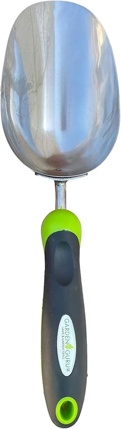 Garden Guru Super Strong Garden Scoop Trowel Shovel Transplanter - Stainless Steel - Rust Resistant - Ergonomic Grip - Perfect Hand Shovel for Gardening Transplanting and Digging