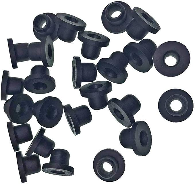 HORTIPOTS 1/4 Inch Rubber Grommet Pack of 25 Top Hat, 6 mm ID Small Tophat Grommet for OD 1/4 Inch Vinyl Rubber Tubing in Hydroponic and Irrigation Systems (Pack of 25)