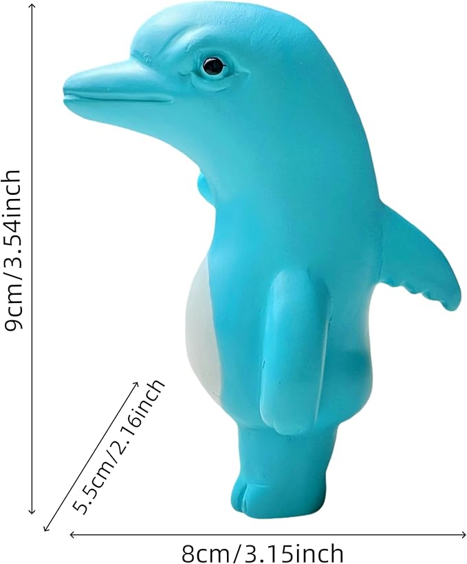 Jxueych Rebellious Dolphin Figurine, Standing 3.5 Inch Resin Garden Statue – The Cutest Blend of Cuteness and Rebellion!