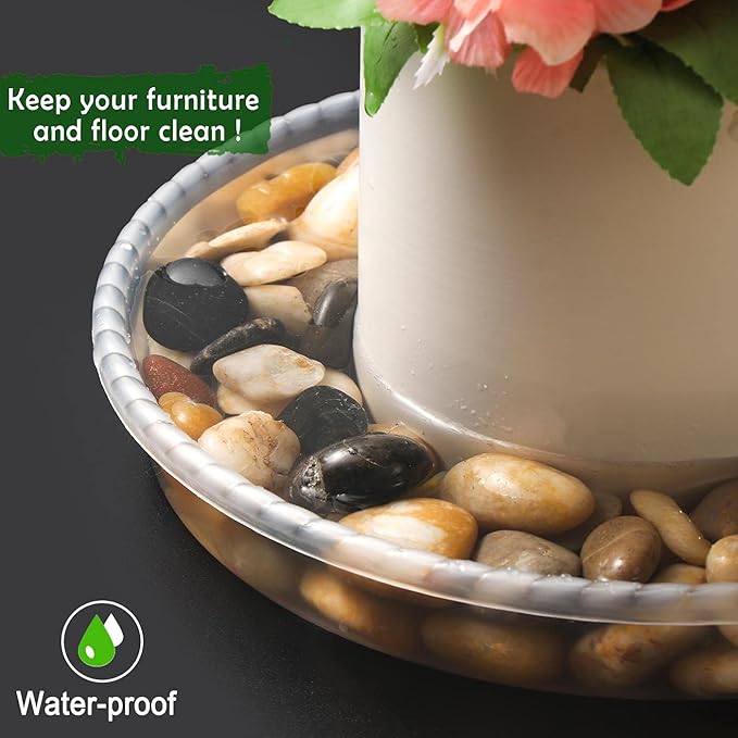 9 Pack Plant Saucers (8inch /10inch /12inch) Heavy Sturdy Plant Trays for Indoor Clear Plastic Flower Pot Saucers Thicker Plant Water Drip Trays for pots -Clear