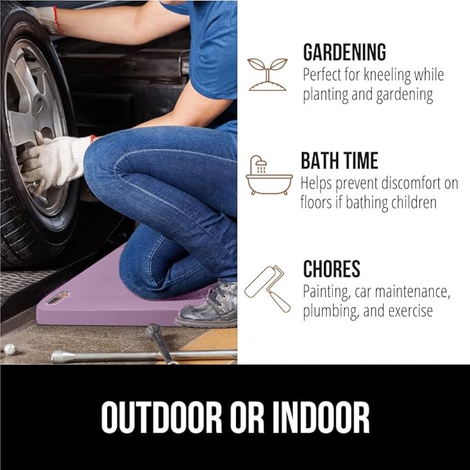 Gorilla Grip Extra Thick Kneeling Pad, Supportive Soft Foam Cushioning for Knee, Water Resistant Construction for Gardening, Bathing Baby, Workout Supplies, Lightweight, Garden Work Gifts