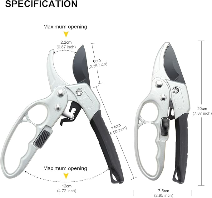 Garden Clippers, Premium Germany Pruners, Work 3 Times Easier, Professional Pruning Shears, Cutting Rose, Flower, Hedge, Stem, Sharp Scissors Gardening Tools, Arthritis Weak Hand Snips