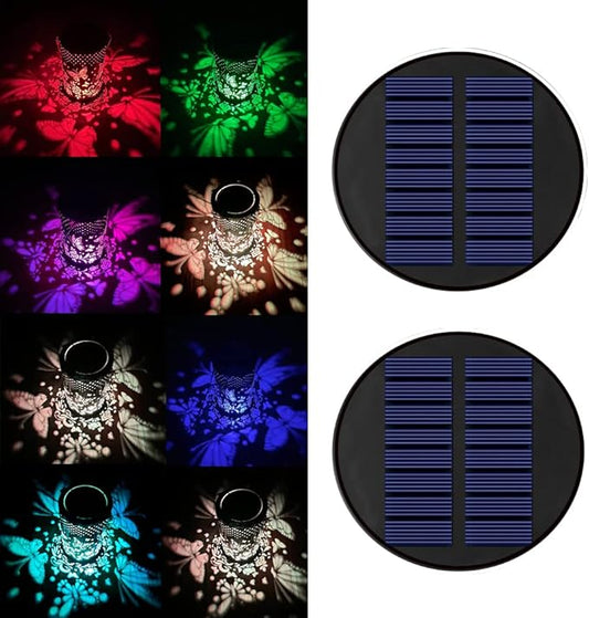 2 Packs 8 Color Solar Lights Replacement Top(Top Size 3.74 inch,Bottom Size 2.83 inch),Garden Gift Garden Decor,Replacement Solar Light Parts,Solar Lanterns Outdoor Hanging Waterproof Decoration