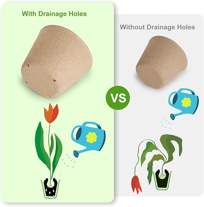 132 Pack Organic Peat Pots, 4 Inch Nursery Pot, Round Plant Seedling Pots with Drainage Holes, Small Seed Starting Starter Tray Bulk, Garden Germination Container with 132 Planting Labels (10 cm)