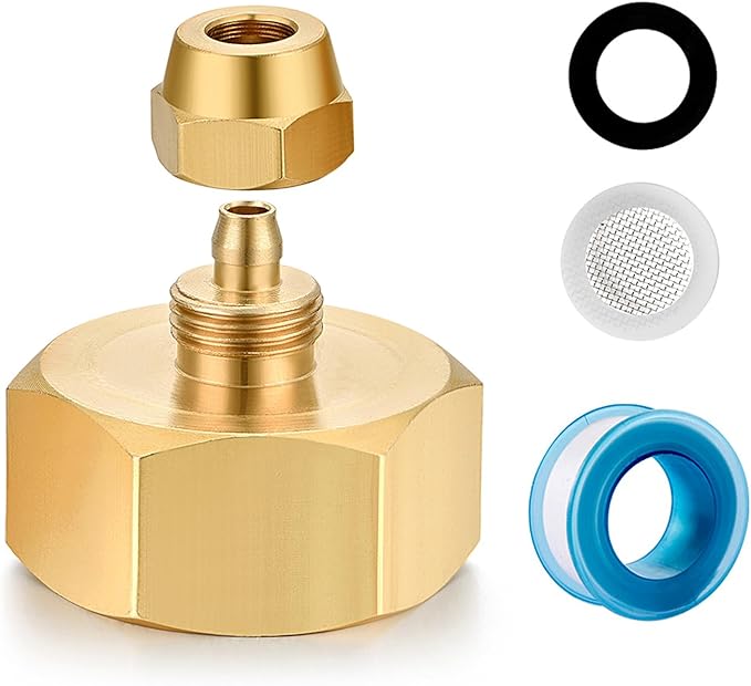 Garden Hose Drip irrigation Adapter,Brass 3/4"GHT Female Thread to 1/4 Water Hose drip irrigation fittings hose fittings (1 Set)