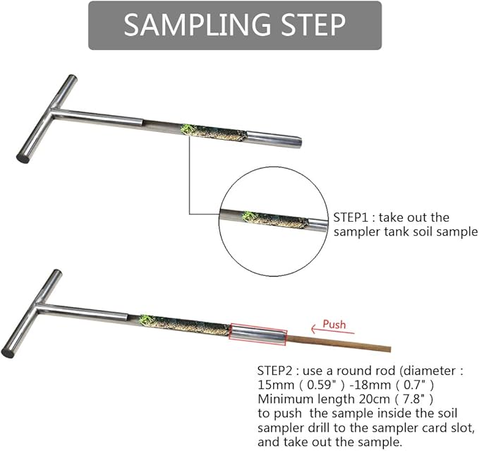 HiHydro Soil Sampler Probe Stainless Steel Tubular T-Style Handle Soil Test Kits Satisfying The Sampling Depth of Agriculture Forest(B)
