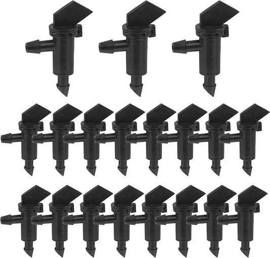 60 Pack 1GPH Drip Emitter Drip Emitters 4L/H Flag Irrigation Dripper for 4mm/7mm Hose for Garden Lawn, Black