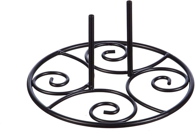 Evergreen Flag Metal Elegant Scroll Stand Base | Sturdy 2 lbs Solid Steel | Black | Designed for Garden Flag Stands | 11 Inches Wide x 6 Inches High | Outdoor American Flags and Seasonal Holiday Decor