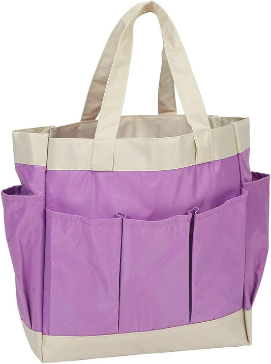 HARFINGTON Garden Tool Bag 11.2" x 5" x 11" Large Oxford Waterproof with Pockets Garden Tote Bag Gardening Plant Tool Organizer Storage Carrier Store for Outdoor Women Men, Purple