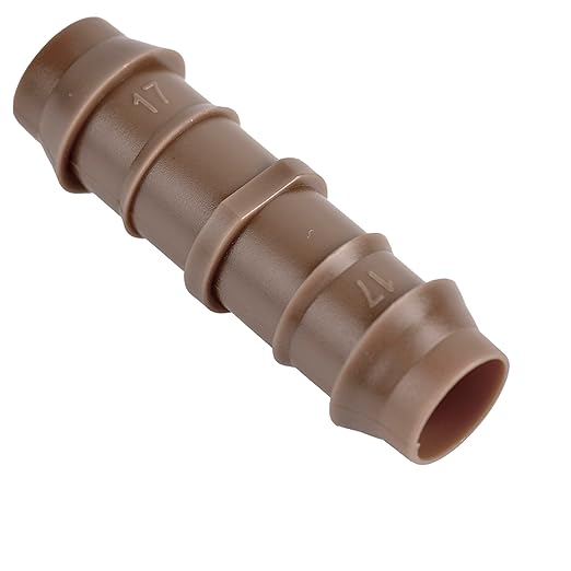 Drip Irrigation Fittings Barbed Coupling Connectors For 1/2" Drip Tubing, Drip Fittings Straights Parts, OD 17mm Barbed For Garden Irrigation System-20Pcs/pack