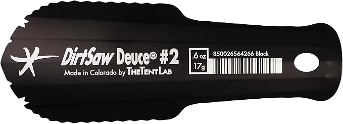 DirtSaw® Deuce #2 - .6 oz Ultralight Backpacking Trowel, Color: madeinUS-Black