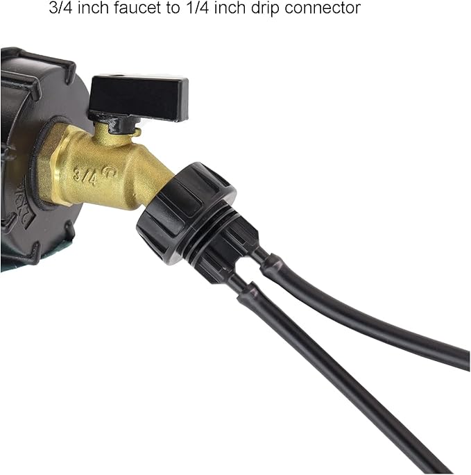 1/4 Inch Drip Irrigation Tubing to 3/4 Inch Garden Faucet Adapter 4PCS Water Drip Hose Adapter Connectors and Fittings with Washers