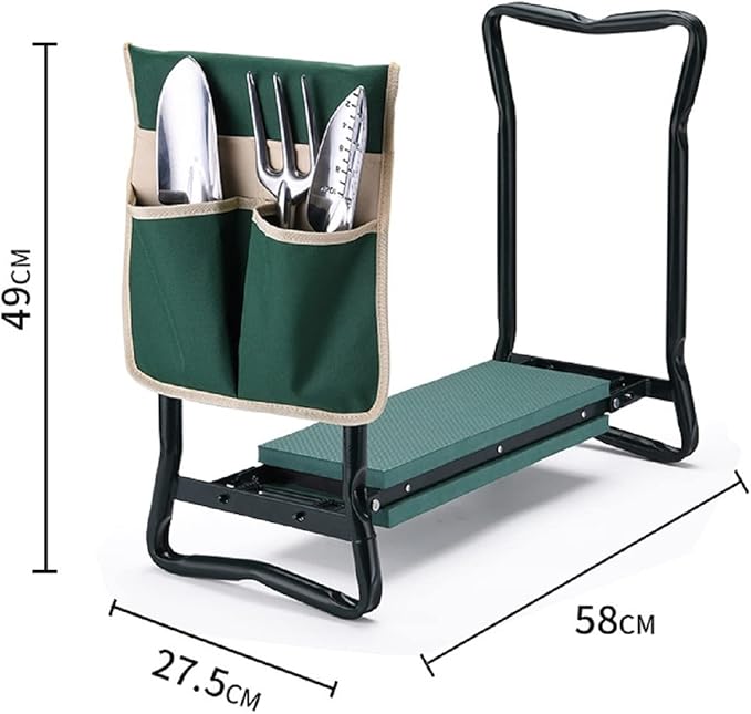 2-in-1 Garden Kneeler and Seat Gardening Chair Protects Your Kneesb Foldable Garden Bench Garden Stools Bench Comes with A Free Tool Pouch EVA Foam Pad (Light Green)