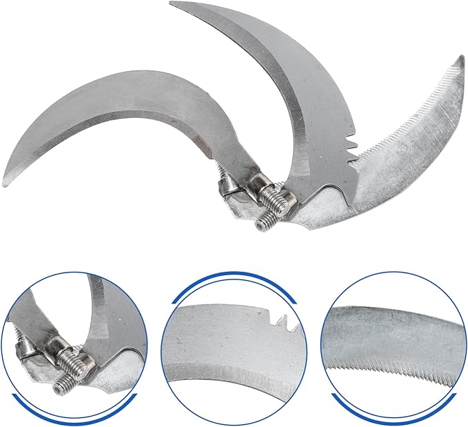 DOITOOL Gardening Sickle 6pcs Carbon Harvest Weeder Weeders Handle Heads Sickles Hand Replacement Steel Tools Chopping Fishing Parts Manual Gardening Without Accessories Weeding Supplies