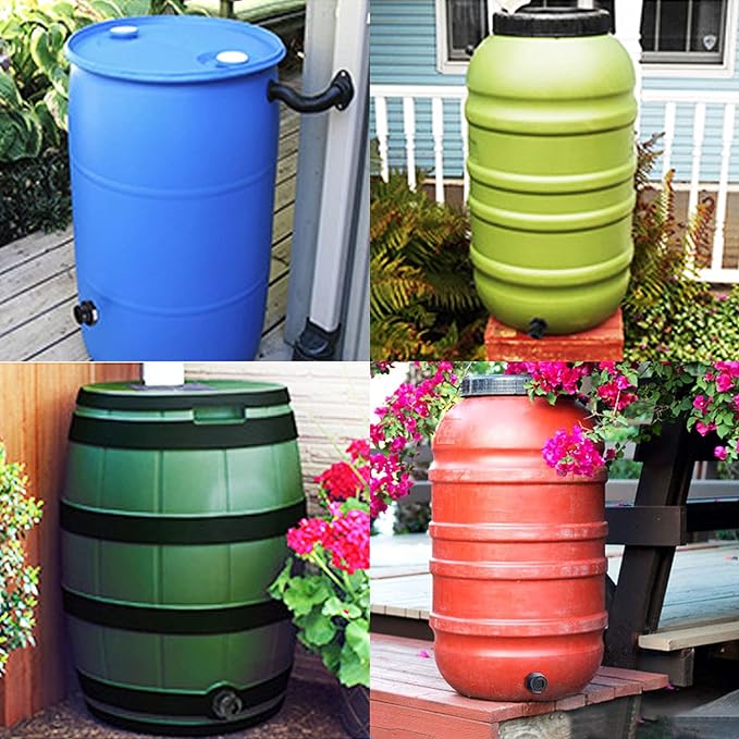 4 PCS Rain Barrel Bulkhead Fitting kit with Plugs and Hole Saw Tool, 3/4" (Inside Diameter is About 25mm) PVC Spigot Connector Kit for Rain Barrels Pools Aquariums (25mm ID Bulkhead 3/4")