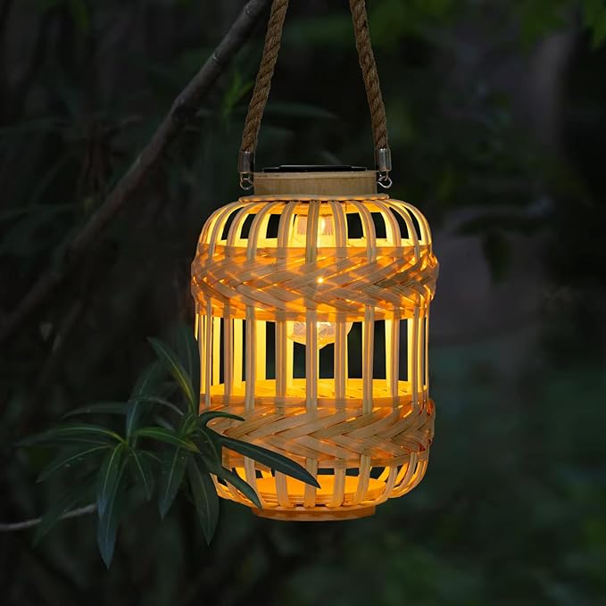 Solar Rattan Light - Outdoor Waterproof Solar Lanterns for Garden, Yard, Patio, Porch, Trees, Lawn, Pathway