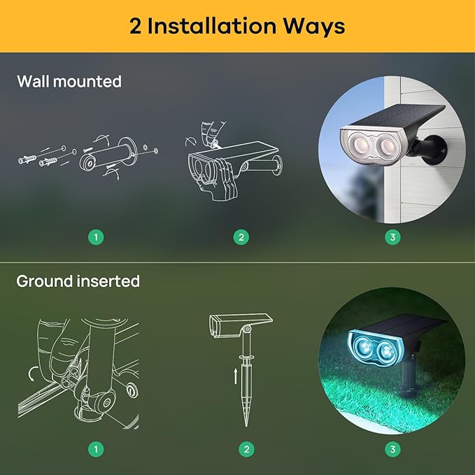 Linkind StarRayS Solar Lights Outdoor, Color Changing Solar Spot Lights Outdoor, IP67 Waterproof Colored Solar Lights for Garden, Yard, Landscape and Walkway, Multicolor, 6 Pack