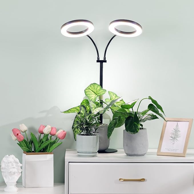 LBW Grow Light for Indoor Plants Full Spectrum, Plant Lights for Indoor Growing, LED Plant Lamp for Indoor House Plant with Auto Timer, Adjustable Height and Brightness