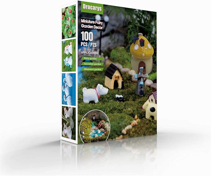 Dracarys Selected 100 Pcs Fairy Garden Accessories, Mini Resin Animals, Miniature Figurines, Micro Landscape Ornaments Kit, Garden DIY Animals, Environmental Resin, Forest Encounters