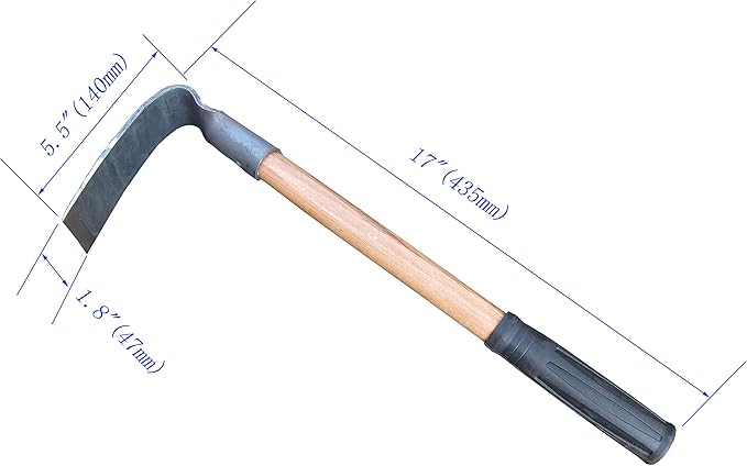 Forged Hoe, Forged Adze Grubbing Hoe, Solid Mattock Pick Digging Tool, 17-Inch Mini Grub Hoe 1LB