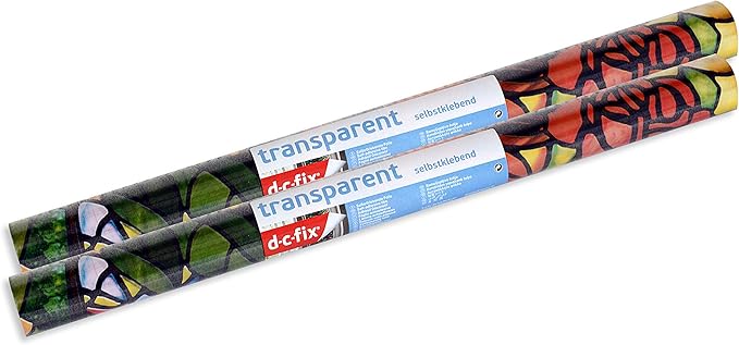 d-c-fix 346-0431-2PK Self-Adhesive Privacy Glass Window Film, Venetian Garden, 17" x 78" Roll, 2-Pack