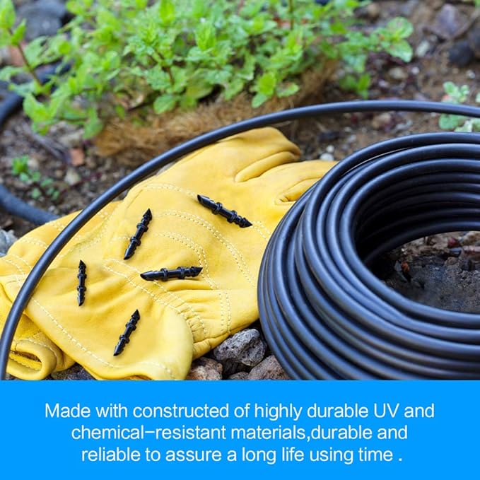 70 Pack Drip Irrigation Universal 1/4" Barbed Coupling Fitting, Barbed Connectors for 1/4" Drip Tubing