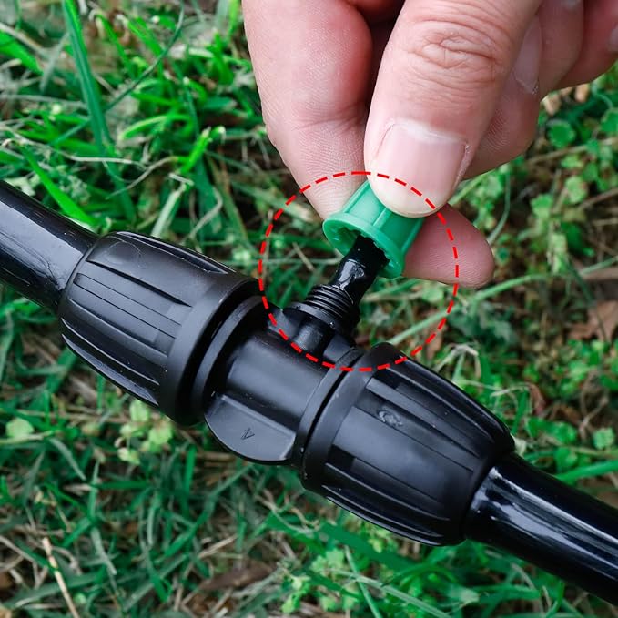 12 Pcs Lock Barbed Tee 1/2 inch Tubing to 1/4 Inch Tubing ANTI-LEAK Irrigation Fittings for (1/2'' ID x 0.60''-0.63'' OD) Locked Barbed Tee Connectors(12Pcs Lock Barbed Tee Three Way)