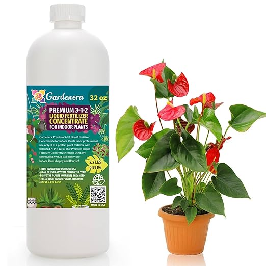 Professional 3-1-2 All Purpose Liquid Fertilizer Consentrate for All Indoor Plants & Flowers - Multi-Purpose Organic Blend for Indoor Growing - 1 Quart Bottle