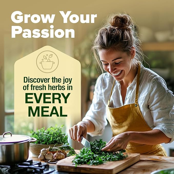 HOME GROWN Deluxe 8 Herb Garden Kit – Birthday Gifts for Women, Unique Gardening Present for Mom, Her, Friend – Easter Gift Gardeners, New Home Housewarming Kitchen Live Plant Starter