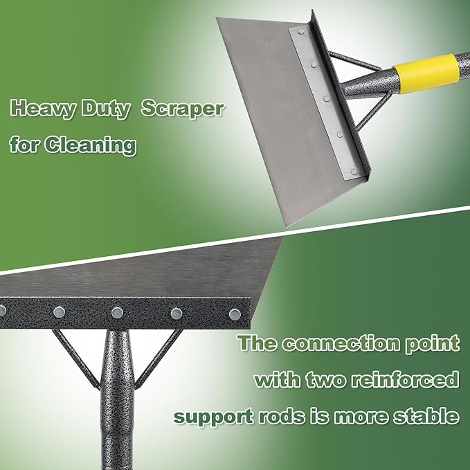 Garden Cleaning Shovel, Multifunctional Flat Shovel with 78 Inch Adjustable Length Ergonomic Handle, Gardening Scraper Shovel for Weeding,Scraping,Ice Remove…