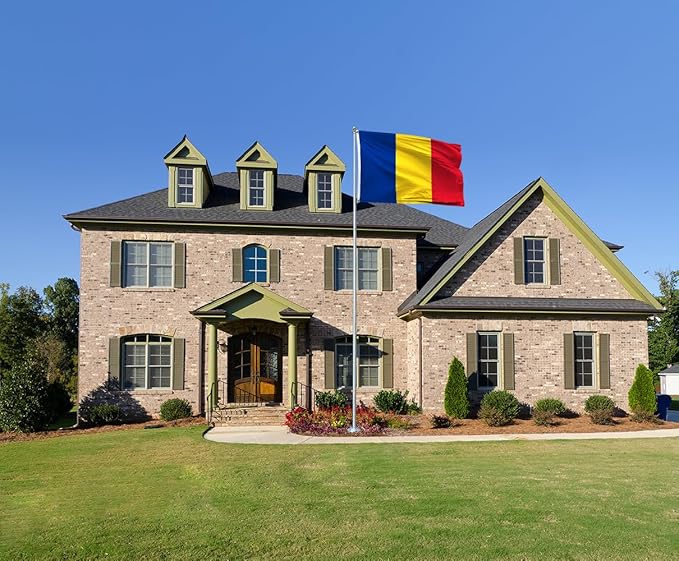 Double Sided Romania Flag 2x3FT Romanian National Polyester Banner With 2 Grommets Fade Resistant Vivid Color For Patriotic Festival Events Party Decoration(Romania, 2x3FT-3ply)