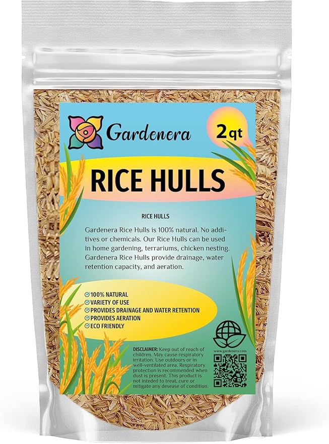 Rice Hulls - Nature's Gift for Thriving Plants: Organic, Biodegradable, and Chemical-Free - 2 QUARTS