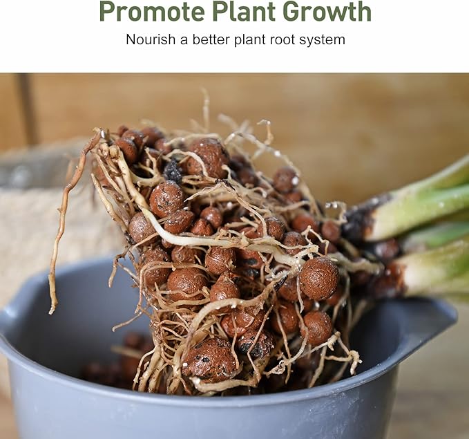 GASPRO 2.5lb LECA Expanded Clay Pebbles for Plants, Hydroponics, Aquaponics, 100% Natural Leca Balls for Soil Root Development, Orchid Potting Mix, Drainage and Reusable, 4-16mm