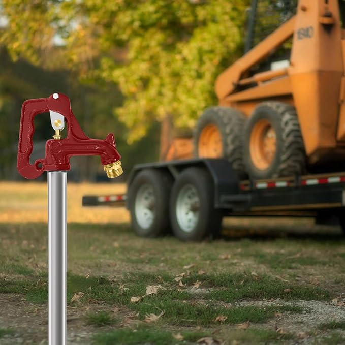 Frost Proof Yard Hydrant Complete Head Assembly,Frost Free Outdoor Faucet Freeze Proof Hydrant Faucet Head for Yard Farm Irrigation,Adapt to 1" NPT Male Thread Pipe W/ 3/8"-16 Nut Rod,Connect 3/4"Hose