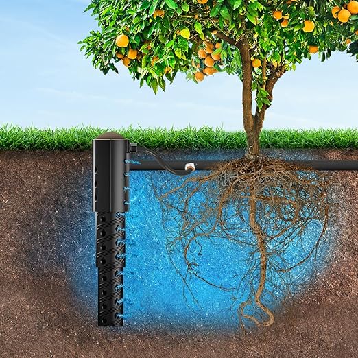 Deep Underground Dripper, Tree & Plant Root Watering Drip Irrigation & Fertilizer Stake (1/2" Female NPT Compatible with All Connectors, Water Hose, Drip & PVC) Large 1Pack (Large 1pk)