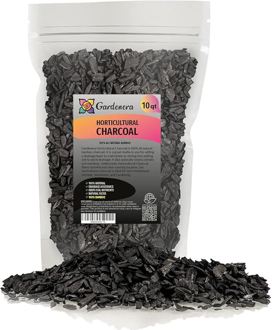 Horticultural Charcoal for Indoor Plants [10-Quart Bag] Black Diamond Soil Amendment for Orchids, Terrariums, and Gardening