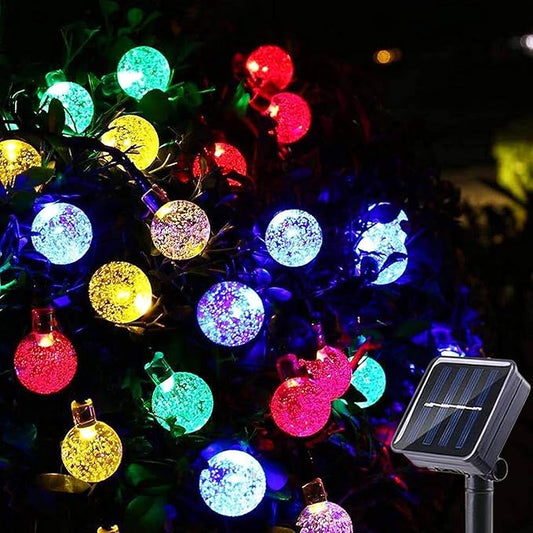 Solar String Lights Outdoor 100 Led 40 Feet Multi-Color Crystal Globe Lights with 8 Lighting Modes, Waterproof Solar Powered Patio Lights for Garden Yard Porch Wedding Party Decoration