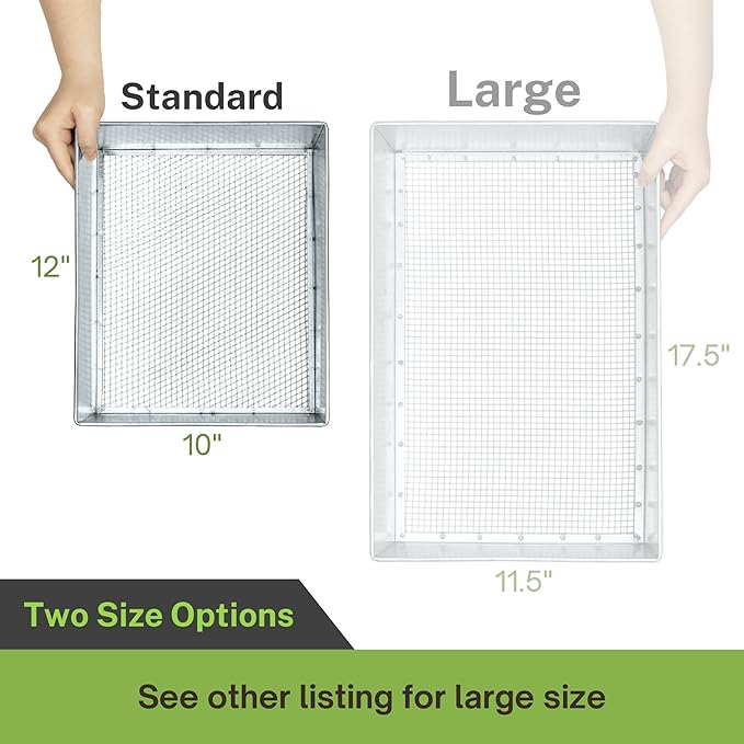 Soil Sifter, 12 x 10 Inch Standard Size with 1/4 Inch Mesh, Includes Work Gloves