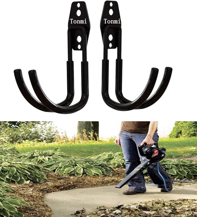 2Pcs Leaf Blower Hanger for Garage, Leaf Blower Rack for Garage, Leaf Blower Hanger for Wall, Leaf Blower Hooks for Garage, Perfect for Garage Wall Tool Organizers and Storage, No Blower (Set of 2)