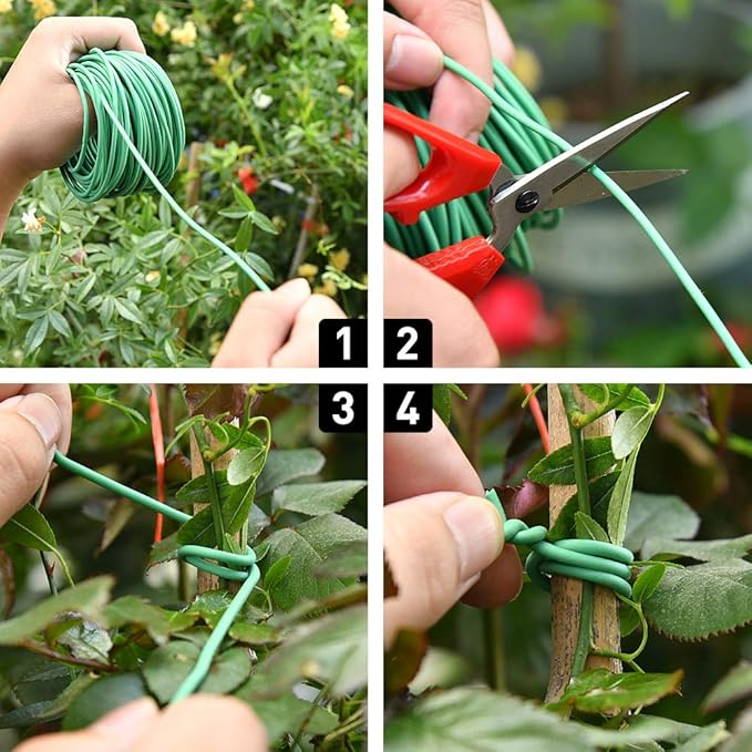 Green Soft Twist Tie Tomato Plant Tie TPR Garden Supply, for Supporting Plants and Home Organizing (65.6 feet/20 Meters)