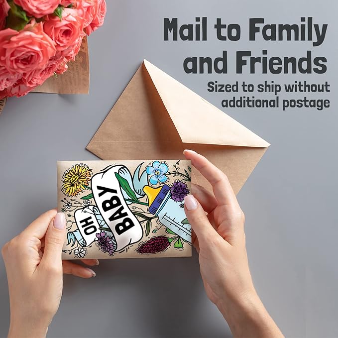 Wildflower Seed Packets Party Favors: 25 Pack Oh Baby Colorful Mix of Flowers for Planting, Gardening, & Any Baby Shower, Bulk Seed Packets for Spring & Summer Blooms, Thank Guests by Sustaible Sprout