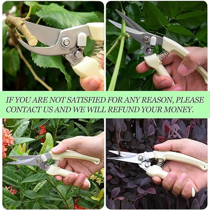 Pruners, pruning shears heavy duty, premium garden scissors for hedge, bonsai, floral, small stem, orchard and vegetable pick, upgraded, gardening tools anvil snips, plant clippers 2 pack