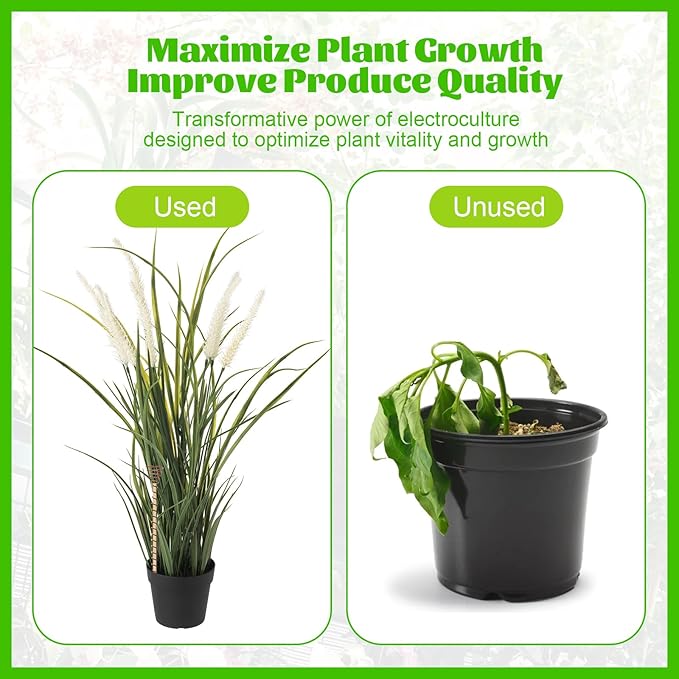 18 Pack 13.8" Electroculture Copper Gardening Antenna, Long Electroculture Plant Stakes, Copper Coils for Gardening Plants Fruits Vegetables Growth, High-Yield,Eco-Friendly, 3 Garden Tools Included