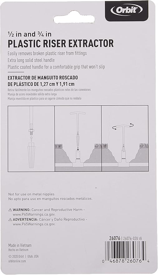 20 Pack - Orbit 1/2 Inch and 3/4 Inch Plastic Nipple Extractor