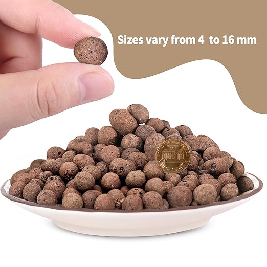 12LB Leca Balls for Indoor Plants, Expanded Clay Pebbles for Plants, Orchid Potting Mix, Soil Amendment, Drainage, Easy Reusability, 4-16mm