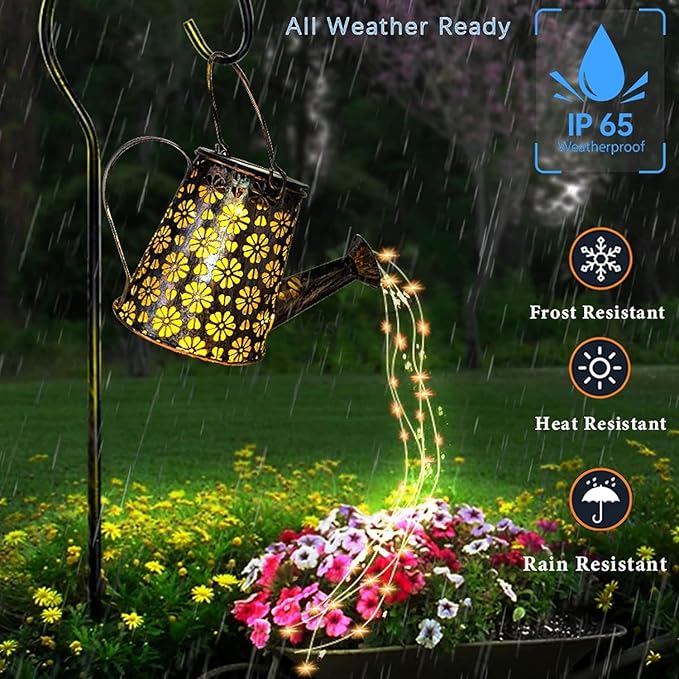 2 Pack Solar Watering Can with Lights,Solar Outdoor Garden Decor Waterproof Hanging Lantern Landscape Lights Outside Decorations for Yard Lawn Patio Gardening Gifts.