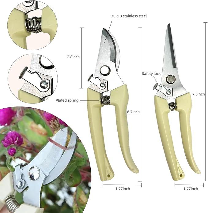 15 Pcs Rose Thorn Stripper Tool, Garden Tool Set for Flower Thorn Remover, Floral Tools with Flower Scissors and Rose Pruning Shears and Floral Tape and Bouquet Pins, Gardening Hand Tools for Florist