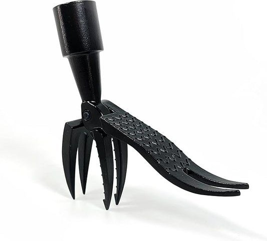 High Hardness Weed Pulling Tool - Manual Stand Up Weed Puller Tool Head Replacement - 4-Claw Steel Head Design, Black